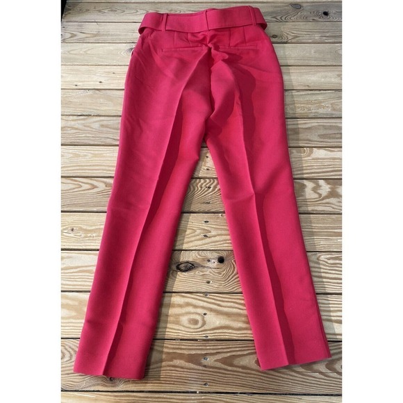 NEW All Worthy Belted Hunter McGrady Ankle Pants Size 4 Women’s Red - Picture 2 of 9